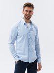Men's shirt with long sleeves - light blue K609