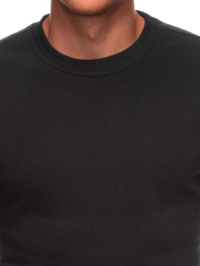 BASIC men's uniform round neck sweatshirt - black V6 EM-SSBN-0100