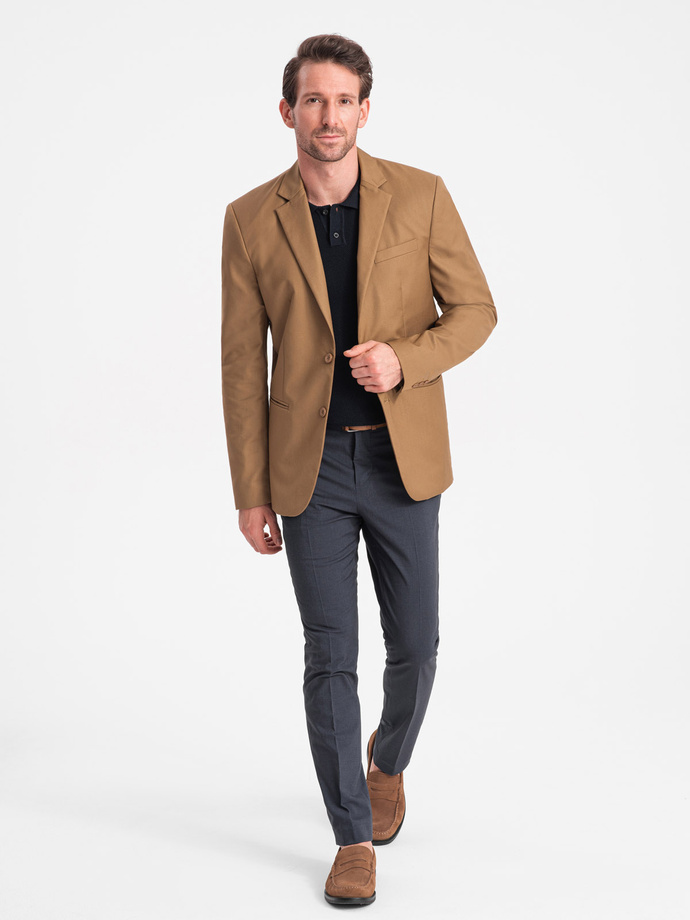 Classic men's jacket with pillowcase pocket - caramel V2 OM-BLZB-0115