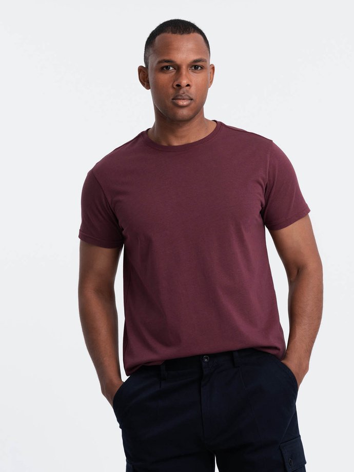 Classic BASIC men's cotton T-shirt - maroon V10 OM-TSBS-0146