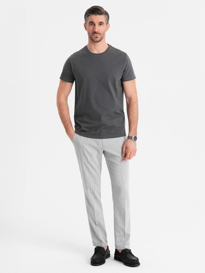 Men's classic cotton BASIC T-shirt - graphite V15 OM-TSBS-0236