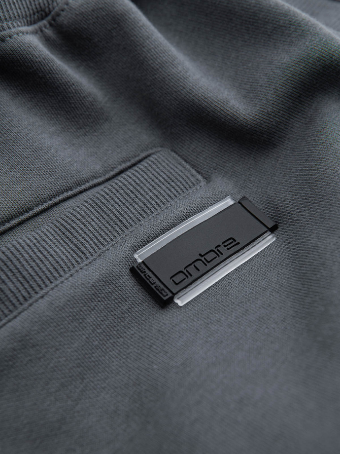 Men's BASIC cotton sweat shorts - graphite V11 OM-SRBS-0149