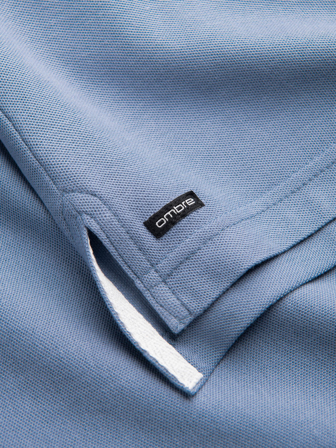 Men's collarless polo shirt - blue V3 OM-TSCT-0156