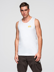 Summer Vibe printed men's cotton tank top - white V2 OM-TSTT-0191