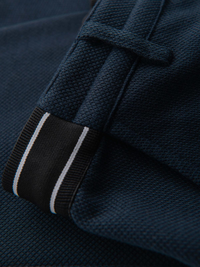 Men's knitted pants with elastic waistband - navy blue V3 OM-PACP-0116