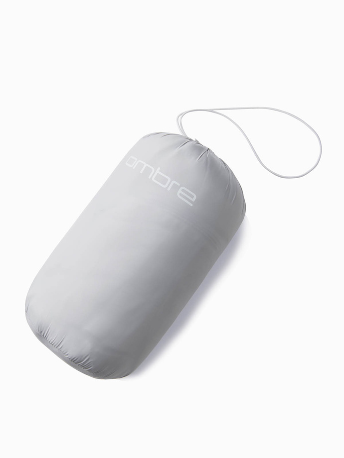 Kurtka męska pikowana pakowana w worek - szara V2 OM-JALP-0156