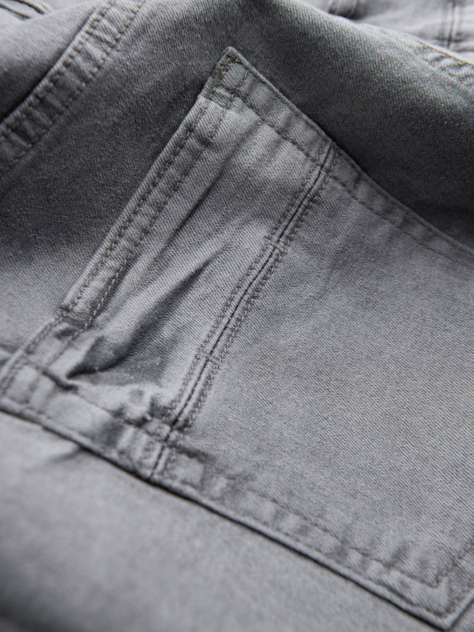 Men's short denim shorts with subtle washes - gray V2 OM-SRDS-0145