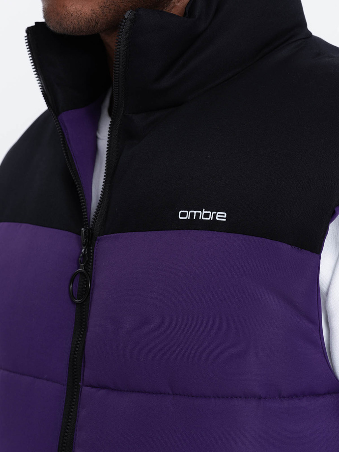 MEN'S QUILTED SLEEVELESS V63 - PURPLE