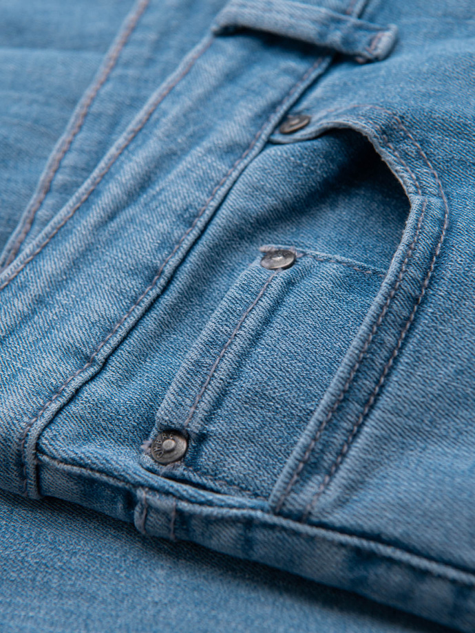 Classic men's SLIM FIT jeans with elastane - light blue V2 OM-PADP-0216