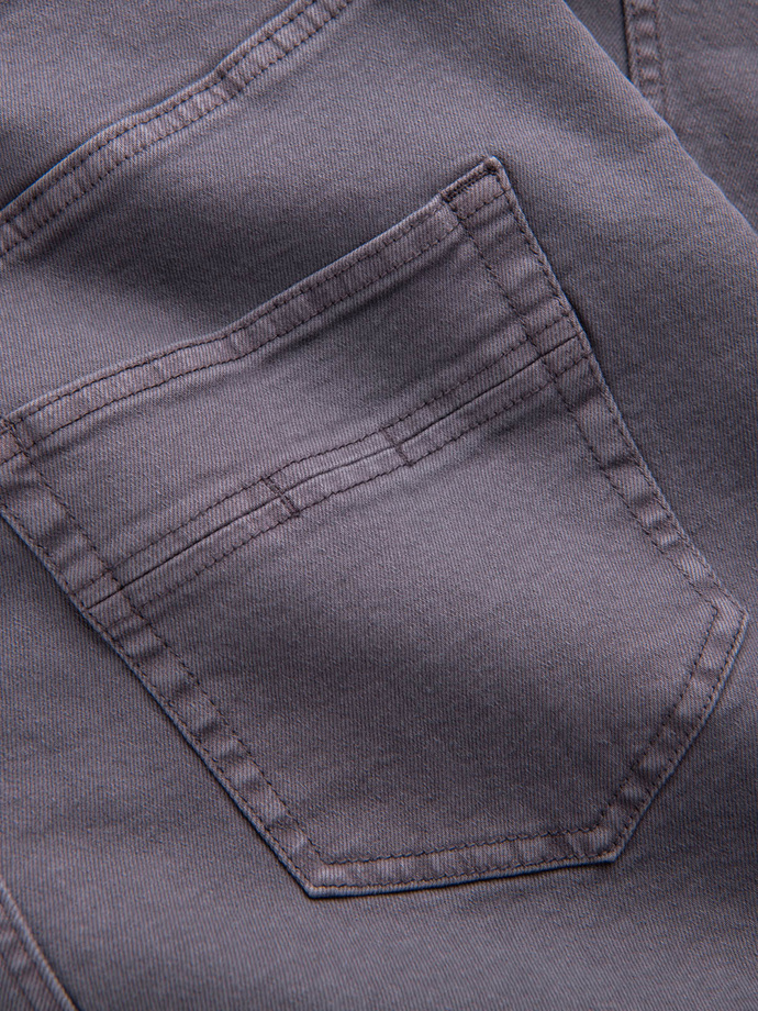 Jeansowe spodnie męskie bez przetarć SLIM FIT - grafitowe V5 OM-PADP-0148