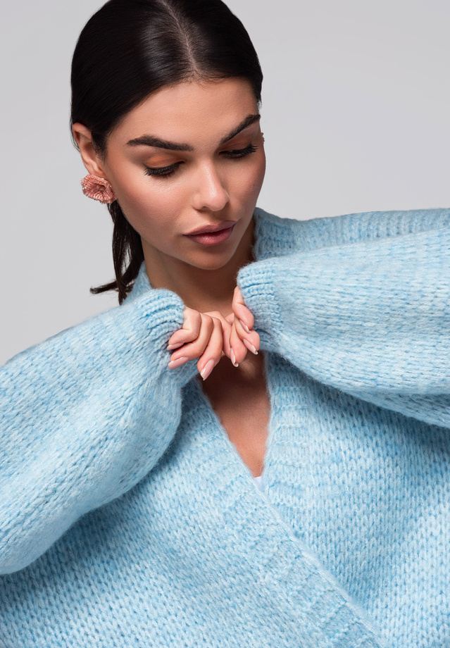 Women's sweater LW-SWCD-0105 - light blue