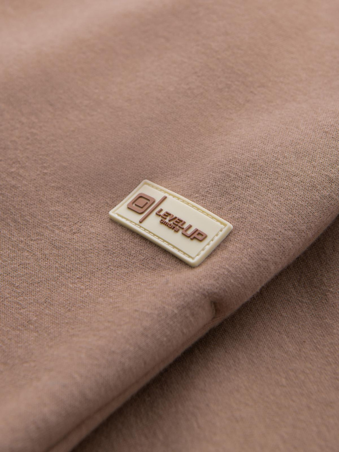 Classic unisex sweatpants with ribbed cuffs - brown V16 OU-PSBC-0100