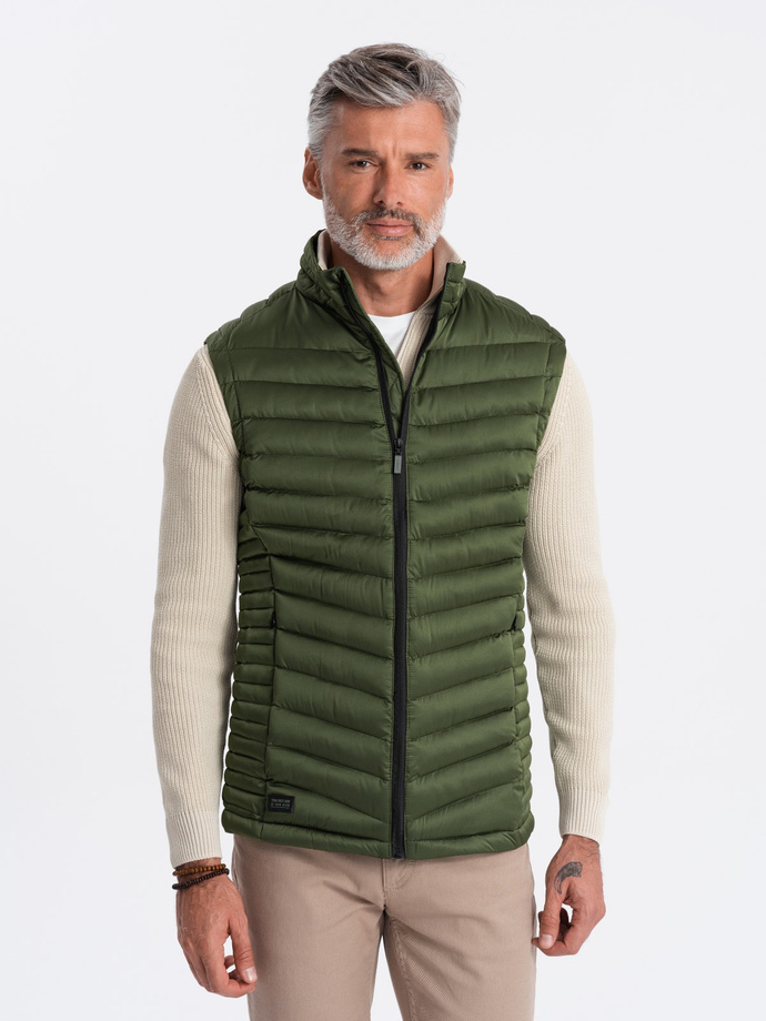 Men's quilted sleeveless - dark green V4 V54