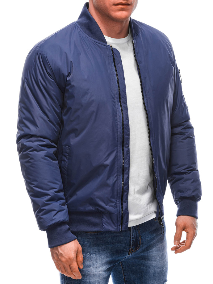 Men's mid-season jacket C532 - dark blue