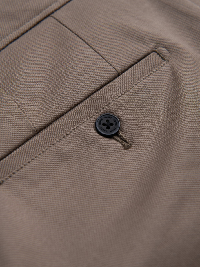 Men's SLIM FIT chino pants with fine texture - ash V1 OM-PACP-0190