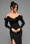 LA-OM-DLR083 Regular Fit raspberry evening dress