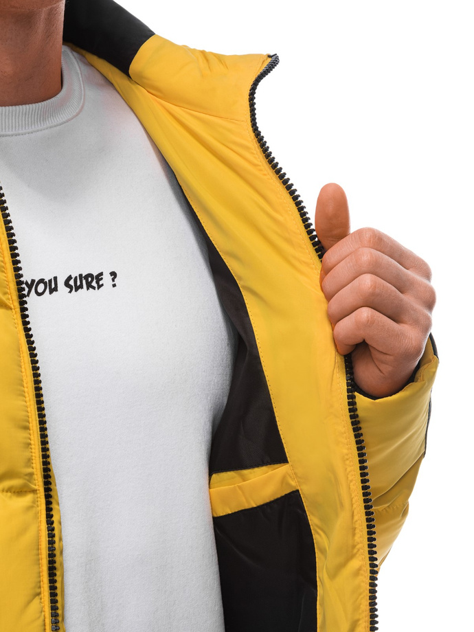 Men's quilted winter jacket - yellow V7 EM-JAHP-0101