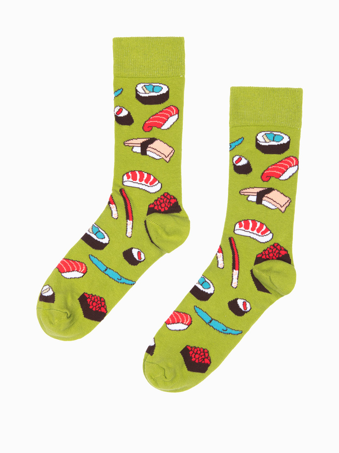 Gift set for him - gray/melange hat + 2-pack of patterned socks + Z64 playing cards