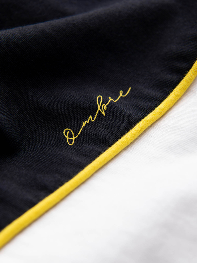 T-shirt męski bawełniany dwukolorowy - czarno-biały V2 S1619