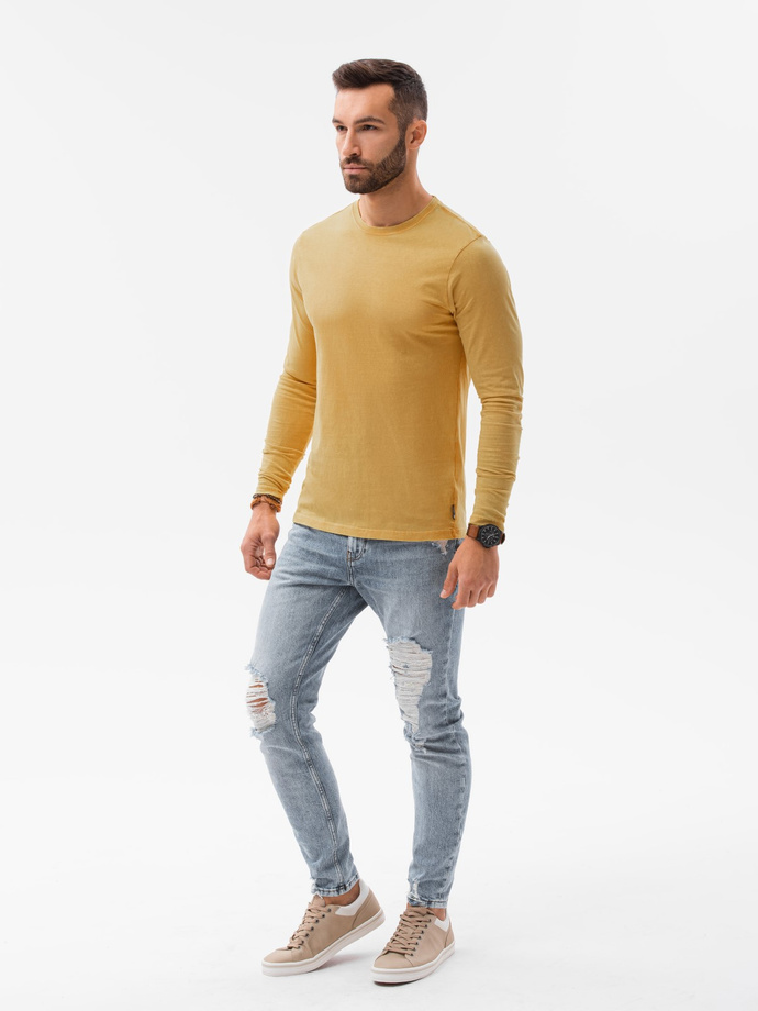 Men's unprinted longsleeve - mustard V1 L131