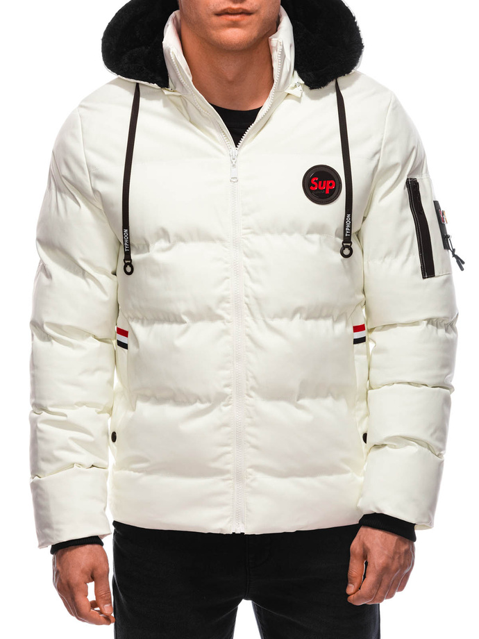 Men's winter quilted jacket C613 - ecru