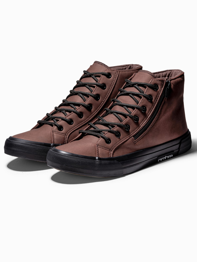 Men's ankle shoes - dark brown T352