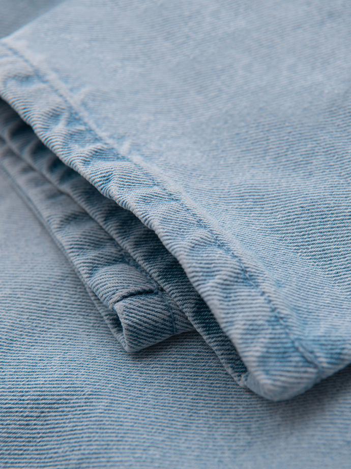 Spodnie jeansowe męskie CARROT FIT z przetarciami – jasnoniebieskie V1 OM-PADP-0250