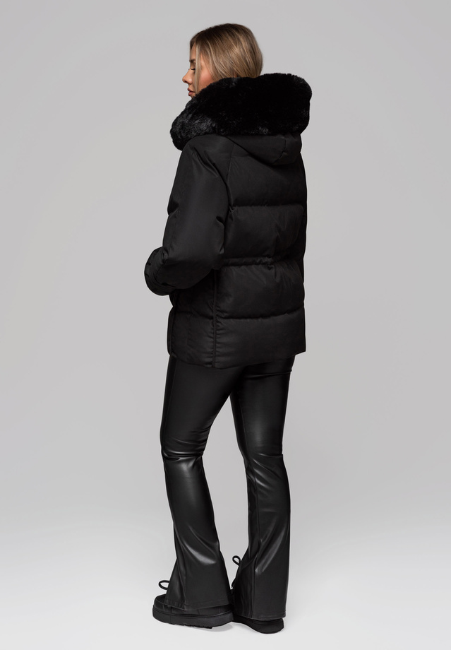 Women's insulated jacket with fur OW-JAHP-0105 v1 - black
