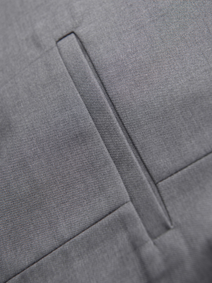 Fitted men's vest with rayon and marbled buttons - grey V3 OM-BLZV-0112