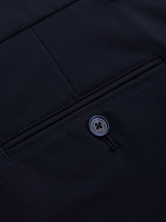 Men's smart chino SLIM FIT pants - navy blue V3 OM-PACP-0191