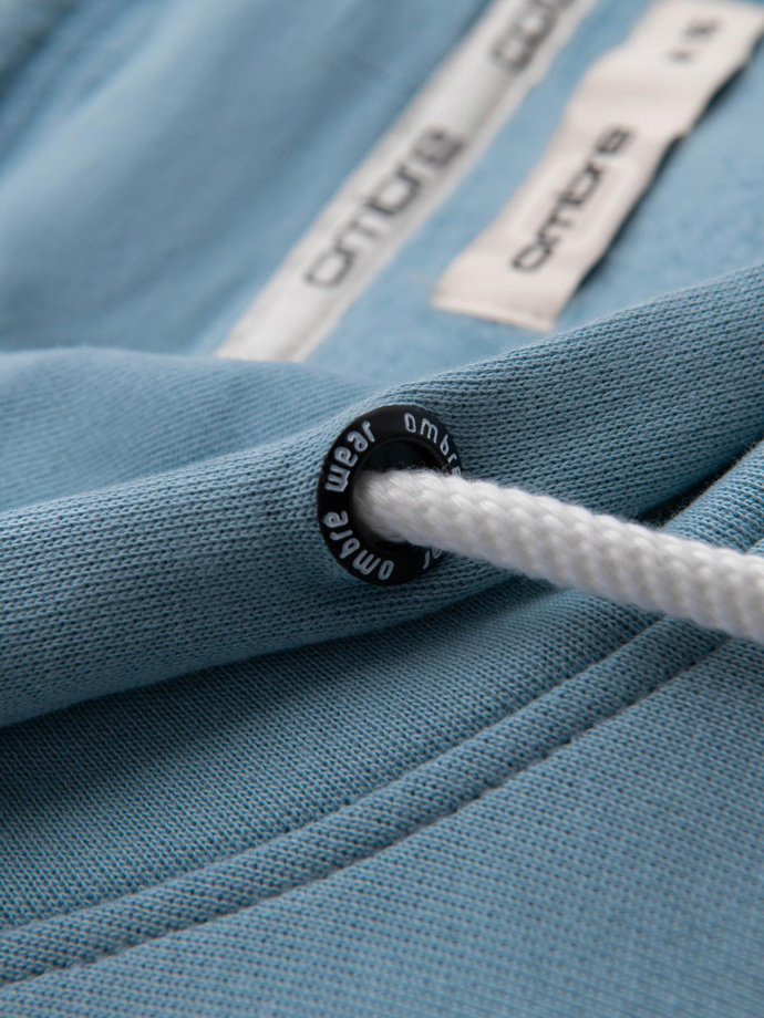 Bluza męska dresowa kangurka z kapturem - niebieska V7 OM-SSBN-0177