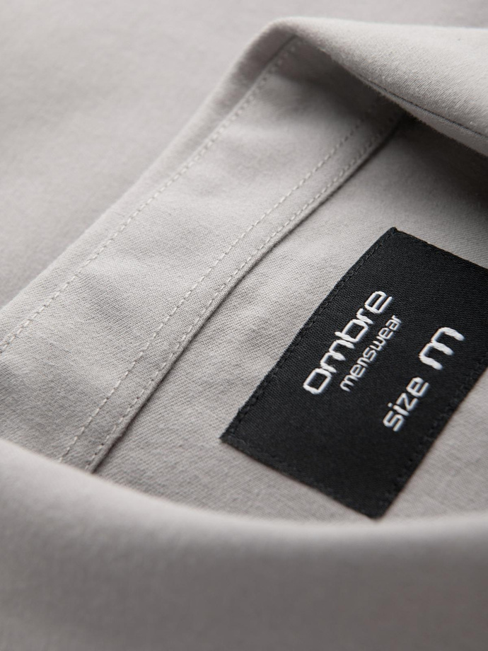 Koszula męska z kieszenią REGULAR FIT - szara V1 OM-SHCS-0148