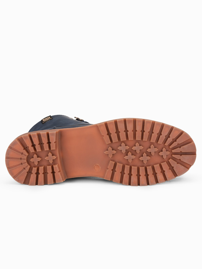 Buty męskie zimowe trapery - granatowe V3 T314