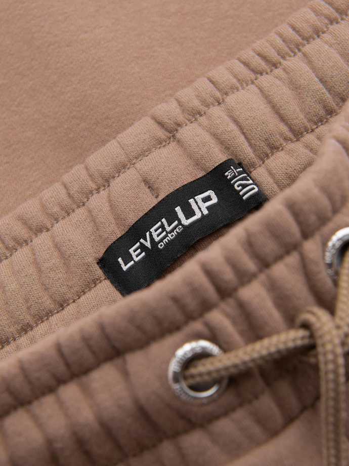 Classic unisex sweatpants with ribbed cuffs - brown V16 OU-PSBC-0100