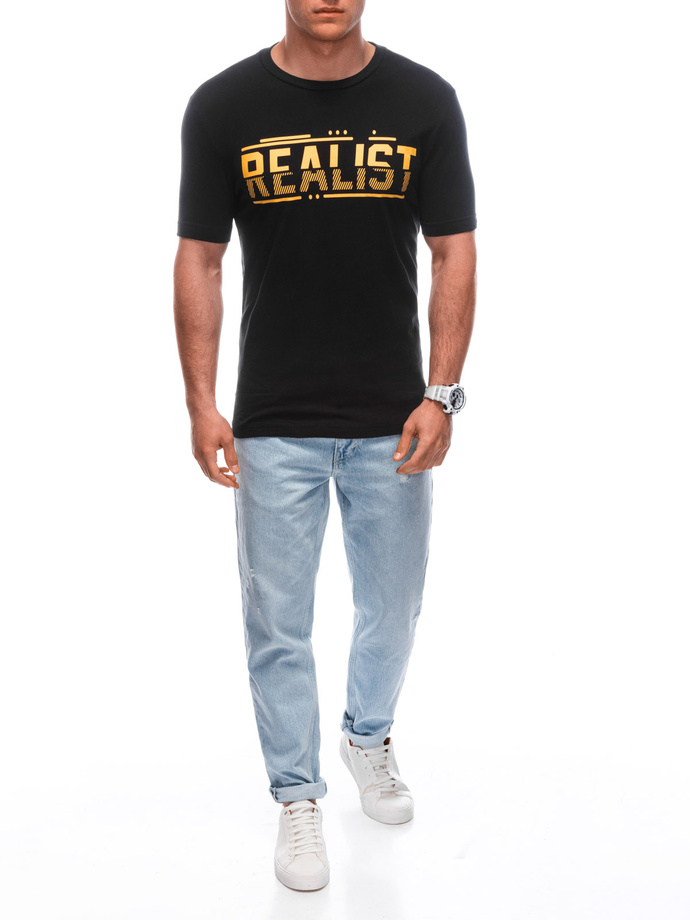 Men's printed t-shirt S1928 - black