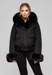 Women's jacket with detachable fur OW-JALP-0100 v1 - black