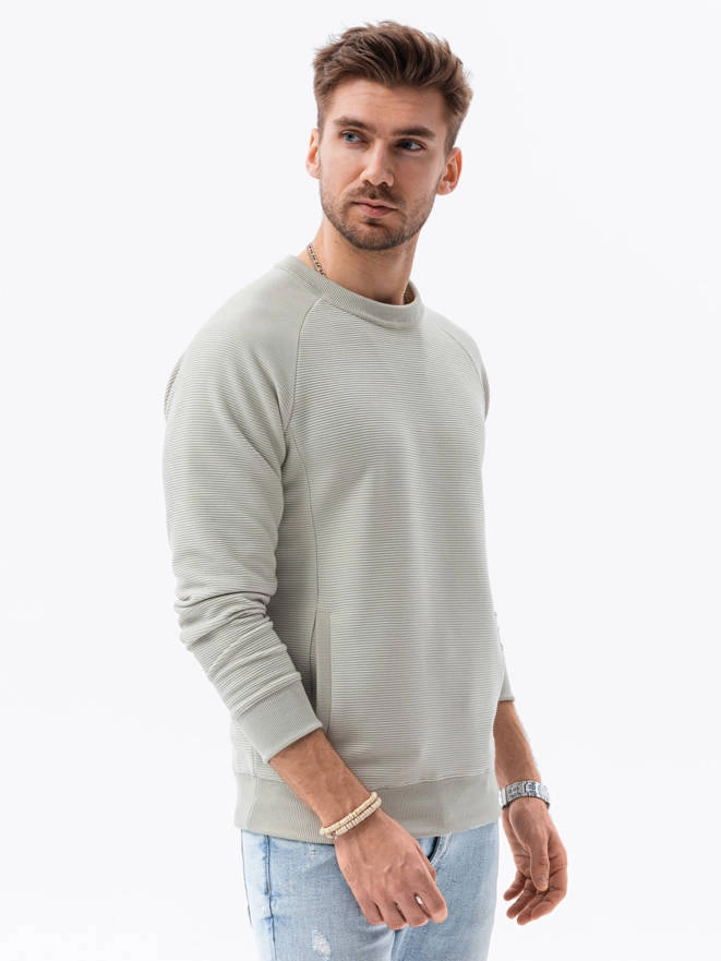 Men's hoodless sweatshirt - cream V8 B1156