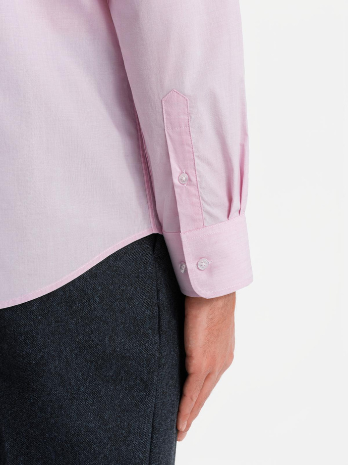 REGULAR cotton classic shirt - light pink V2 OM-SHOS-0154