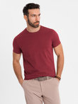 Classic BASIC men's cotton T-shirt - maroon V16 OM-TSBS-0236