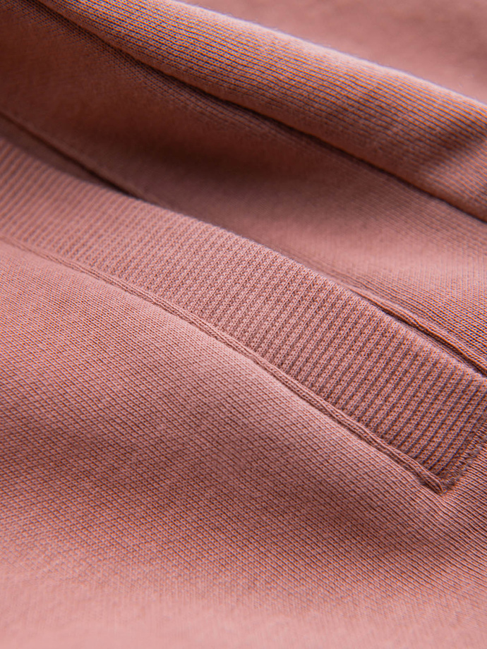 Men's pre-knee BASIC sweat shorts - dark pink V4 OM-SRBS-0149