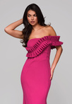 Evening dress LA-OM-DLR219 - dark fuchsia