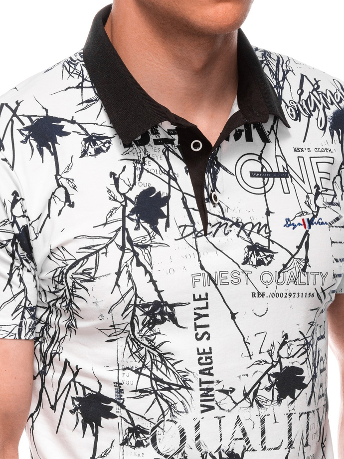 Printed Men's Polo Shirt S1994 - white