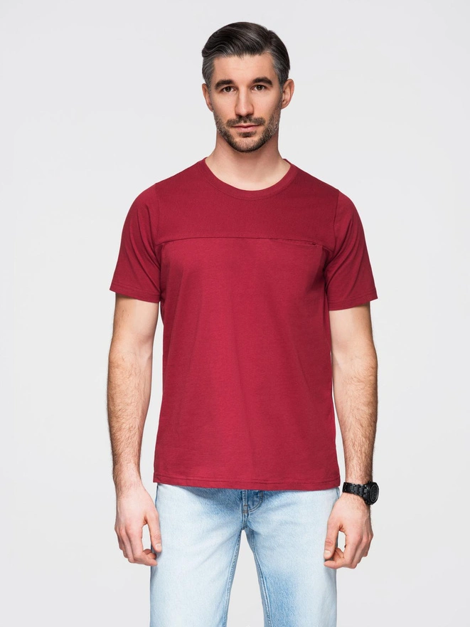 LOOSE FIT men's t-shirt with pocket - red V3 OM-TSCT-0171