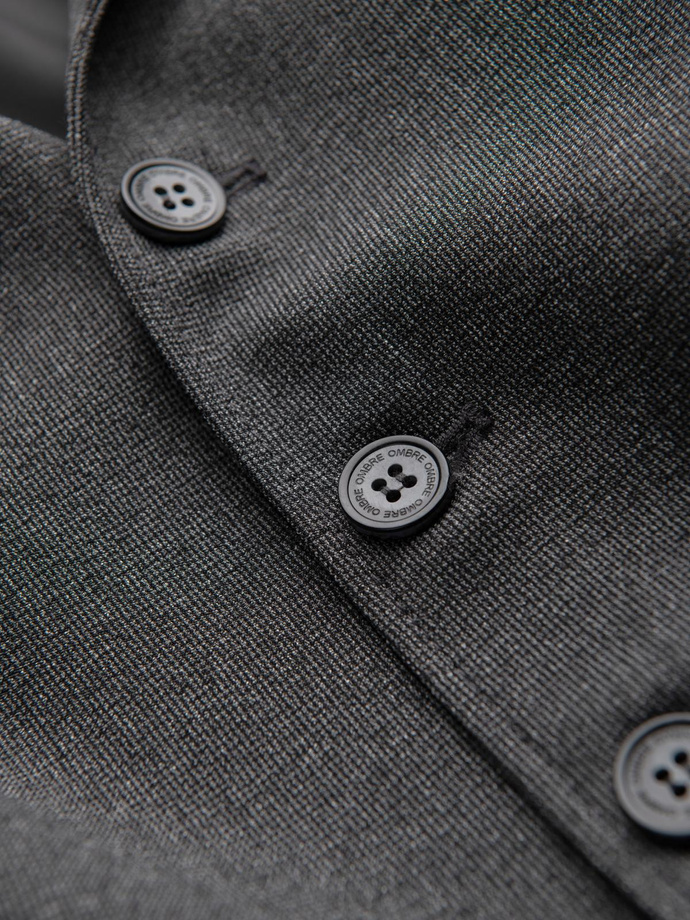 Men's suit vest with collar - graphite V2 OM-BLZV-0109