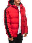 Men's quilted winter jacket - red V2 EM-JAHP-0101