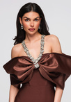 Evening dress LA-OM-DLR256 - brown