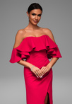 LA-OM-DLR083 Regular Fit raspberry evening dress