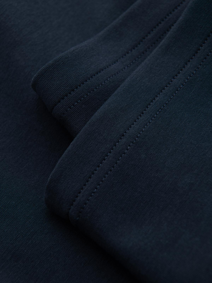 Spodnie męskie dresowe z prostą nogawką i gumowymi detalami – ciemnoniebieskie V2 OM-PASK-0281