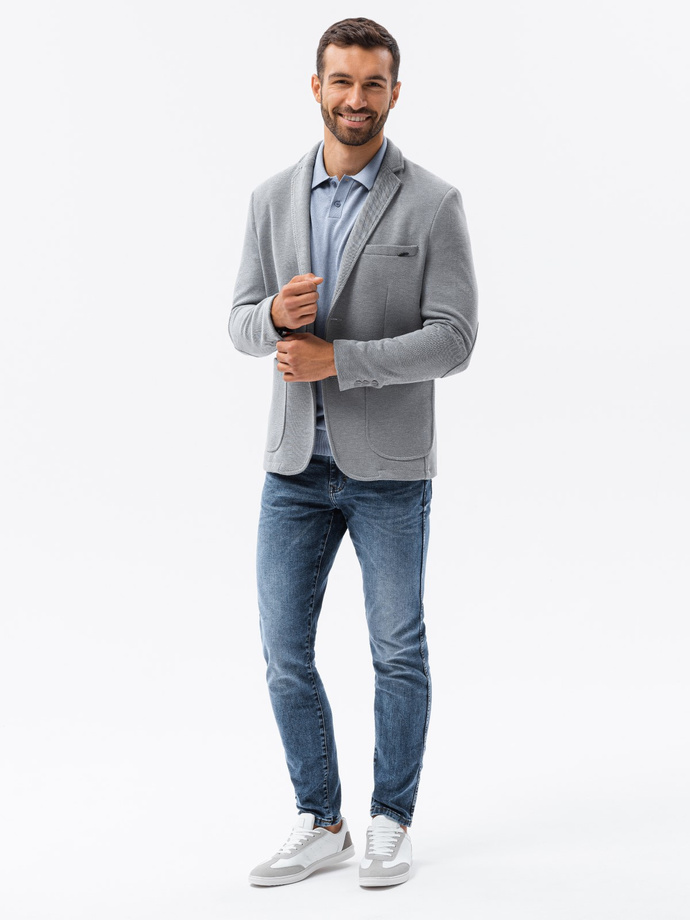 Men's casual blazer jacket - grey M56