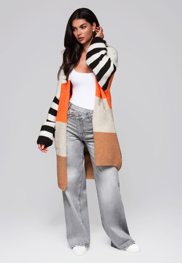 Kardigan damski LW-SWCD-0106 - orange/brown